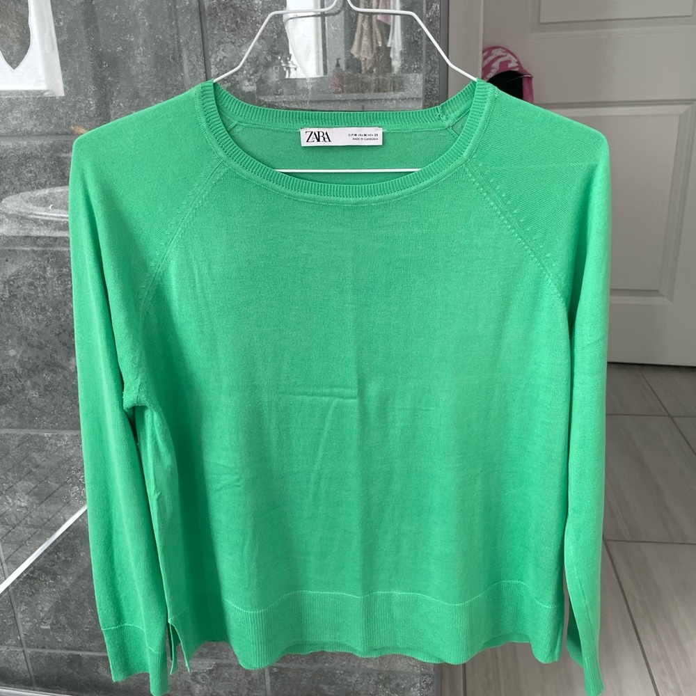 Zara grass green shirt
